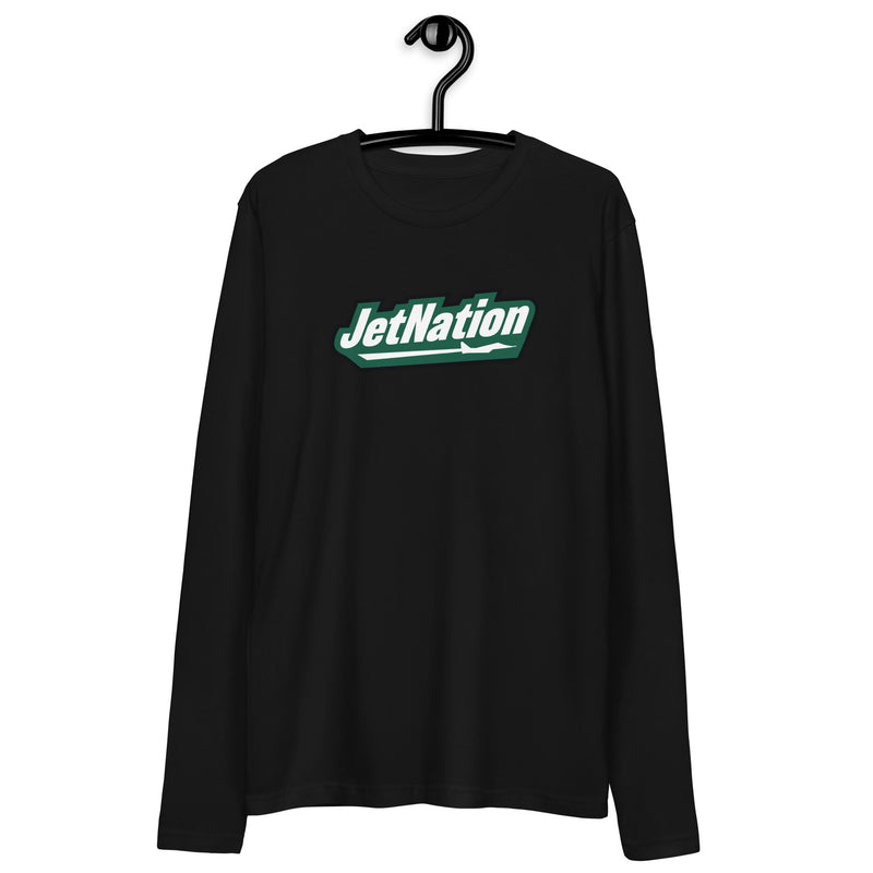 Mens Long Sleeve Fitted Crew (Black)