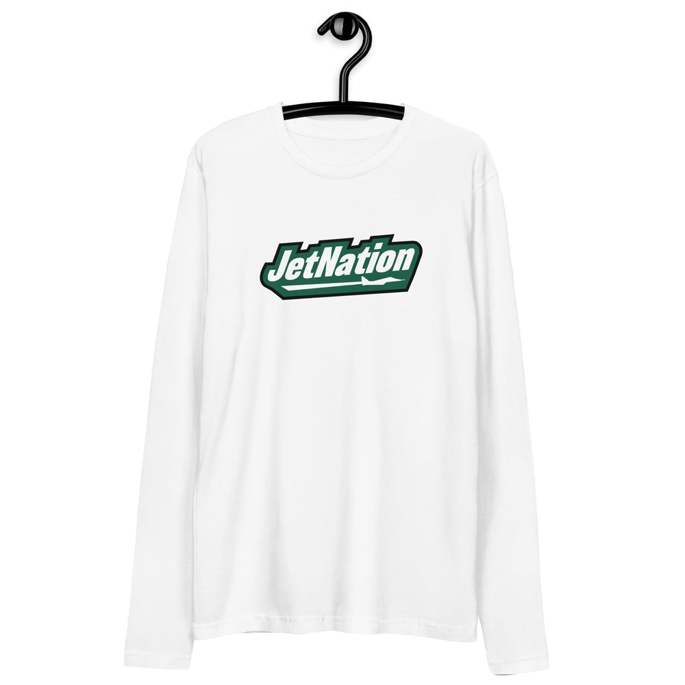 Mens Long Sleeve Fitted Crew (White)