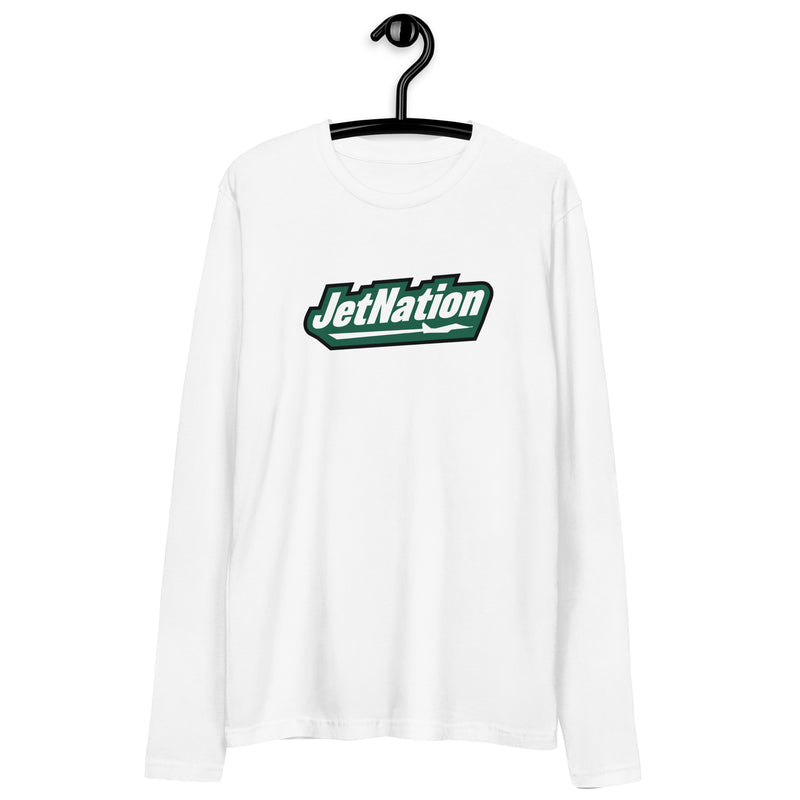 Mens Long Sleeve Fitted Crew (White)